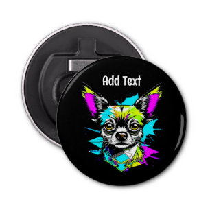 Chihuahua Cyberpunk style Art Personalised Bottle Opener