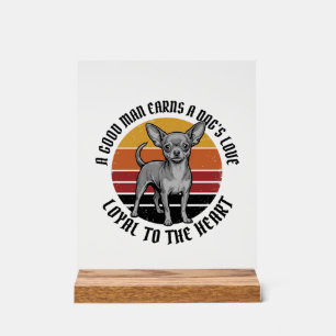 Chihuahua Dad Shirt Vintage Engraving Dog Lover De Acrylic Sign