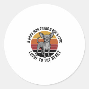 Chihuahua Dad Shirt Vintage Engraving Dog Lover De Classic Round Sticker