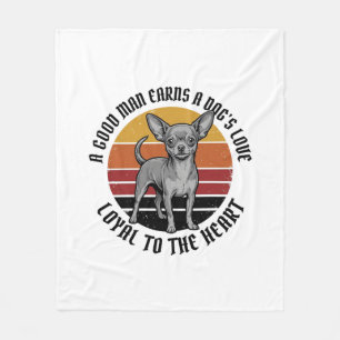 Chihuahua Dad Shirt Vintage Engraving Dog Lover De Fleece Blanket