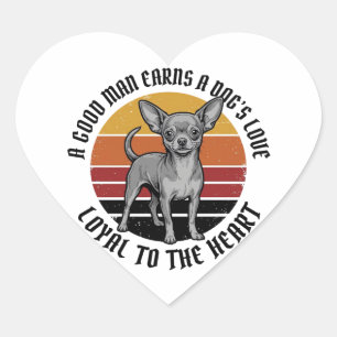 Chihuahua Dad Shirt Vintage Engraving Dog Lover De Heart Sticker