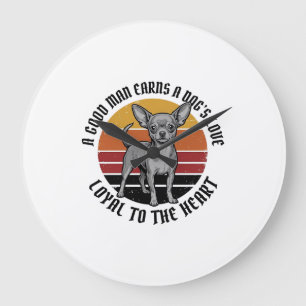 Chihuahua Dad Shirt Vintage Engraving Dog Lover De Large Clock