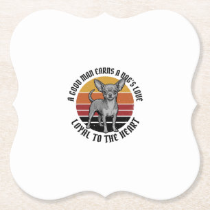 Chihuahua Dad Shirt Vintage Engraving Dog Lover De Paper Coaster