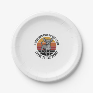 Chihuahua Dad Shirt Vintage Engraving Dog Lover De Paper Plate
