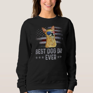 Chihuahua Dad Vintage American Flag Patriotic Dog Sweatshirt