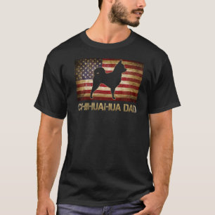 Chihuahua Dad Vintage American Flag Patriotic Dog  T-Shirt