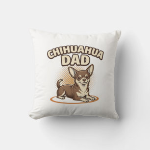 Chihuahua Dad Vintage Engraving Dog Lover Design_1 Cushion