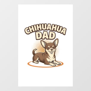 Chihuahua Dad Vintage Engraving Dog Lover Design_1 Window Cling