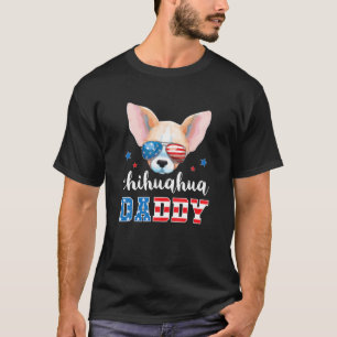 Chihuahua Daddy 4Th Of July Men Patriotic USA Flag T-Shirt