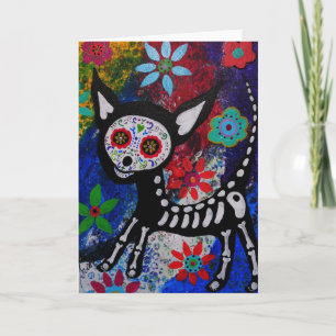 Chihuahua Dia De los Muertos by Prisarts Card