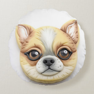 Chihuahua Dog 3D Inspired  Round Cushion
