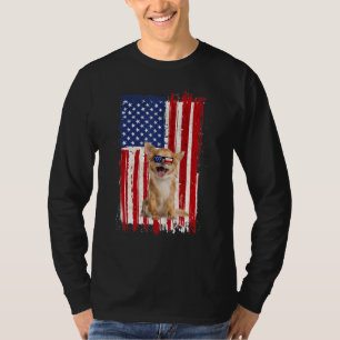 Chihuahua Dog American Flag Patriotic Independence T-Shirt