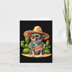 Chihuahua Dog And Sombrero Hat Mexican Fiesta Cinc Card