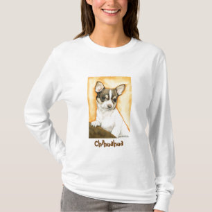 " Chihuahua" Dog Art Ladies Lond Sleeve Shirt