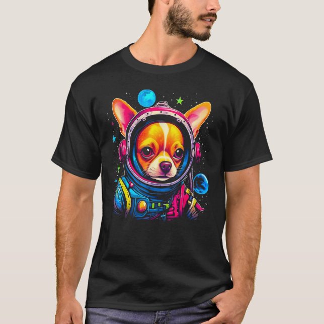 Chihuahua Dog as Astronaut T-Shirt (Front)
