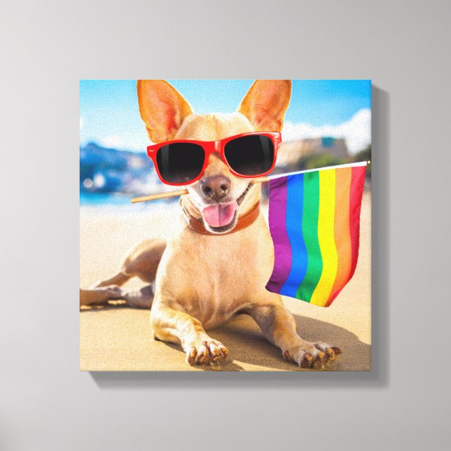 Chihuahua Dog  at the Beach Canvas Print (Front)