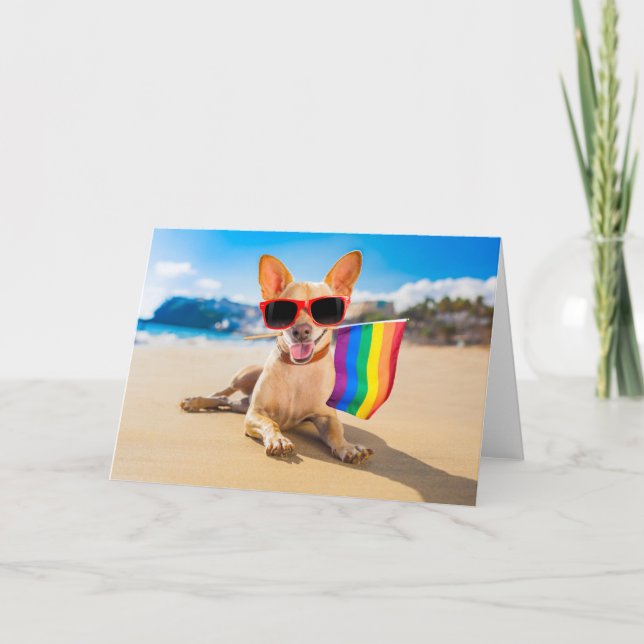 Chihuahua Dog  at the Beach Card (Front)