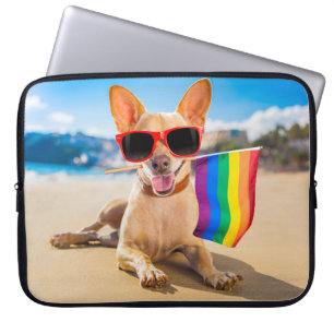 Chihuahua Dog at the Beach Laptop Sleeve