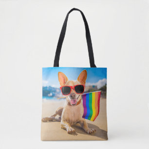 Chihuahua Dog at the Beach Tote Bag