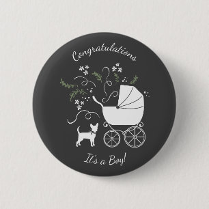 Chihuahua Dog Baby Shower Gender Neutral 6 Cm Round Badge