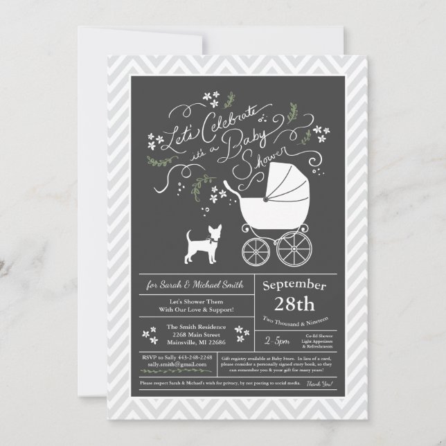 Chihuahua Dog Baby Shower Gender Neutral Invitation (Front)