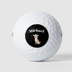 Chihuahua Dog Black Personal  Golf Balls