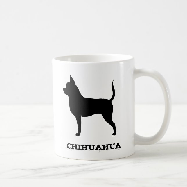 Chihuahua Dog Breed Silhouettes Custom Coffee Mug (Right)