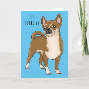 Chihuahua dog cartoon illustration  card