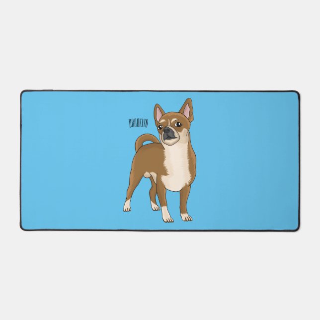 Chihuahua dog cartoon illustration  desk mat (Front)