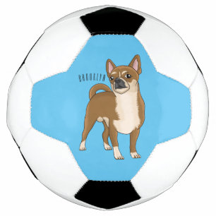 Chihuahua dog cartoon illustration football