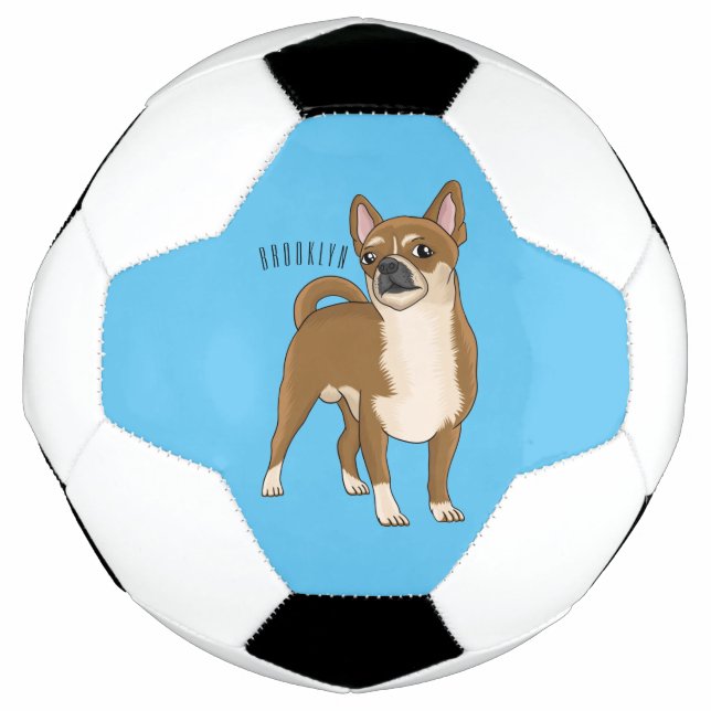 Chihuahua dog cartoon illustration  football (Front)
