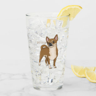 Chihuahua dog cartoon illustration glass