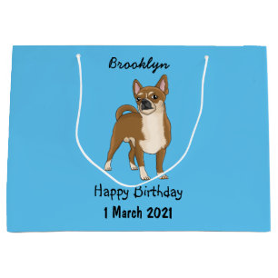 Chihuahua dog cartoon illustration  large gift bag