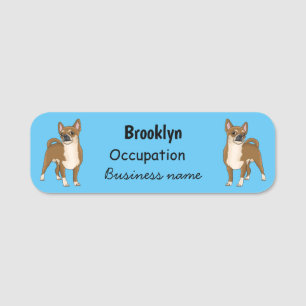 Chihuahua dog cartoon illustration name tag