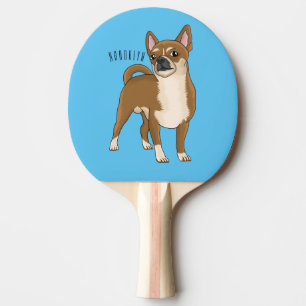Chihuahua dog cartoon illustration  ping pong paddle