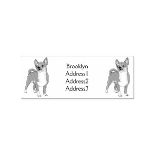 Chihuahua dog cartoon illustration  rubber stamp