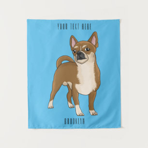 Chihuahua dog cartoon illustration  tapestry