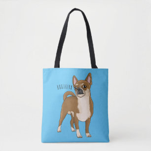 Chihuahua dog cartoon illustration tote bag