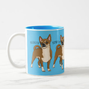 Chihuahua dog cartoon illustration Two-Tone coffee mug