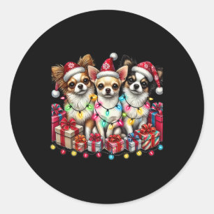 Chihuahua Dog Christmas Chihuahua Dog Mum Xmas Dog Classic Round Sticker