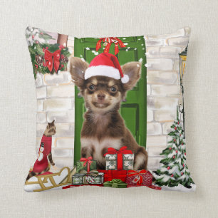 Chihuahua Dog Christmas Cushion