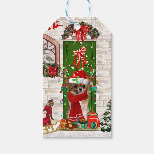 Chihuahua Dog Christmas  Gift Tags (Front)