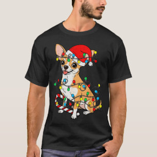 Chihuahua Dog Christmas Lights Santa Xmas Pet Dog T-Shirt
