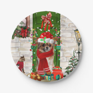 Chihuahua Dog Christmas  Paper Plate