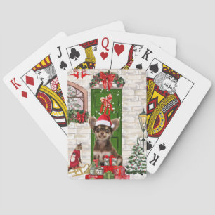 Chihuahua Dog Christmas Playing Cards
