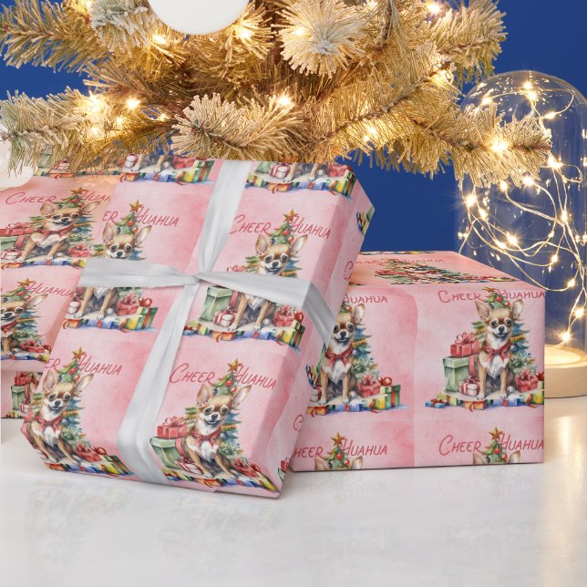 Chihuahua Dog Christmas Themed Wrapping Paper  (Holidays)