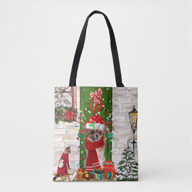 Chihuahua Dog Christmas  Tote Bag (Front)