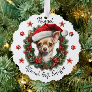 Chihuahua Dog Christmas  Tree Decoration Card