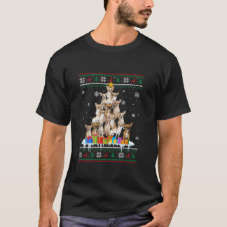 Chihuahua Dog Christmas Tree Funny Ugly Christmas  T-Shirt