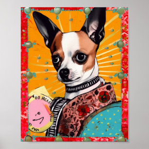 Chihuahua Dog Collage Poster